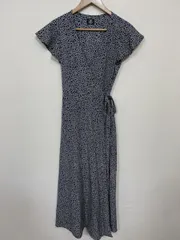MAISON DE REEFUR メゾンドリーファー 花柄 ロング カシュクール ワンピース 半袖 size38M/白　紺■■レディースのサムネイル