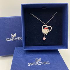 Swarovski ハート型キティネックレス - メルカリ