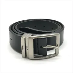 良品 Paul Smith ポールスミス ベルト シルバー金具 ブラック メンズ ブランド ファッション 小物 服飾 プレゼント c231