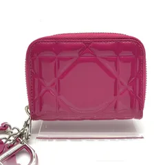 良品 Christian Dior ディオール カナージュ エナメル コインケース 財布 ウォレット ピンク レディース ブランド 小物 k7485