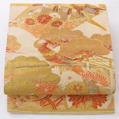 アンティーク 丸帯 帯丈408cm 全通 Cランク 正絹 金系 1223-02200