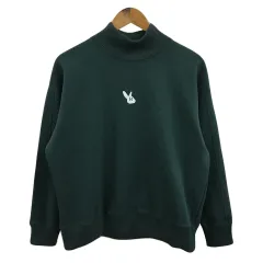 ザラ ZARA トレーナー プルオーバー ハイネック ロゴ プリント 長袖 USA M 緑 グリーン