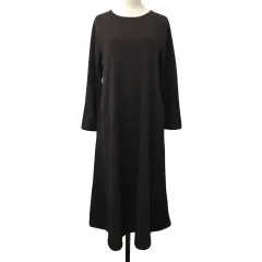 シップス エニィ SHIPS any ワンピース フレア ニット プルオーバー ロング ラウンドネック 長袖 F 茶 ブラウン