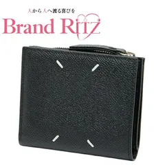 中古 メゾンマルジェラ 4ステッチ 二つ折り財布 レザー ABランク ブラック メンズ レディース MAISON MARGIELA 【送料無料】【三田店】