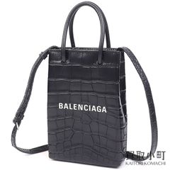 美品 バレンシアガ ショッピング フォンホルダー ブラック ショルダー