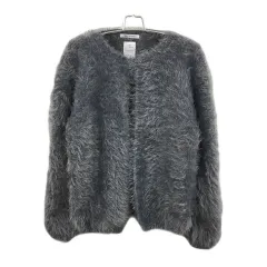 ザラ ZARA KNITWEAR FANCY COLLECTION  カーディガン ニット シャギー ラメ 長袖 10/140 グレー