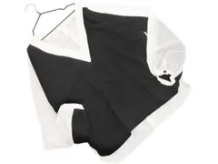 AZUL BY MOUSSY アズールバイマウジー Vネック バックボタン 切替 シャツ sizeS/白ｘ黒 ■◇ レディース