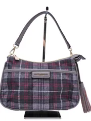 Kinloch Anderson キンロックアンダーソン チェック ハンド バッグ グレーｘ赤 ■■ レディース