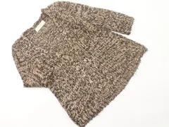 ZARA ザラ Uネック 透かし編み ニット セーター sizeL/黒ｘベージュ ■◇ レディース