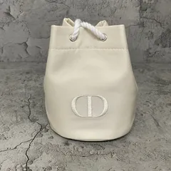 極美品　Christian Dior クリスチャンディオール　ポーチ　巾着　ロゴ　ナイロン　ベージュ