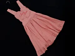 E Hyphen World gallery イーハイフンワールドギャラリー ストライプ ハート ジャンパー スカート sizeF/赤 ■◇ レディース