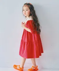 イロチ買いしたいパフスリーブワンピース　レッド　p.premier P217016