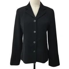 クリッツィア KRIZIA ジャケット テーラード シングル ウール 無地 長袖 40 黒 ブラック