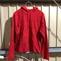 2007 NIKE フリースパーカー レッド M ナイキ ワンポイント 刺繍ロゴ 古着卸 アメリカ仕入