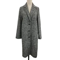 リゼクシー RESEXXY コート チェスター シングル ロング ニット 総柄 ツイード調 長袖 F グレー