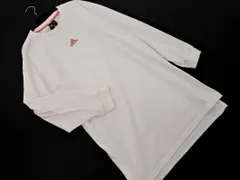 adidas アディダス ロゴ プリント 長袖 Tシャツ sizeM/白 ■◇ メンズ