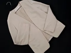 NATURAL BEAUTY BASIC ナチュラルビューティーベーシック ノーカラー ジャケット sizeS/ライトグレージュ ■◇ レディース
