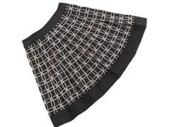 KUMIKYOKU 組曲 刺繍 タック フレア スカート size3/黒 ■◇ レディース