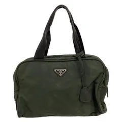 PRADA(プラダ) ハンドバッグ - カーキ×黒 レザー