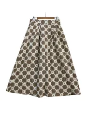 k05251216017　BEAMS HEART　Mサイズ　ベージュ×白　　スカート　ロング/マキシ　通年