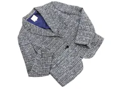 KUMIKYOKU 組曲 ツイード テーラード ジャケット size5/紺 ■◇ レディース