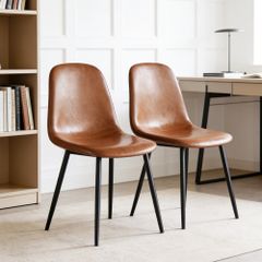 スタッキングチェア 2脚セット 木製シェル ブラウン アントチェア風