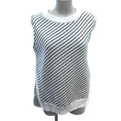 エミ emmi ニット ベスト プルオーバー ストライプ F 白 ホワイト /AU