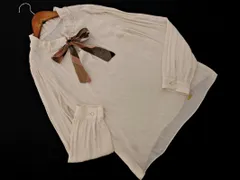 BLUE LABEL CRESTBRIDGE ブルーレーベル クレストブリッジ リボン ブラウス シャツ size38/ライトベージュ ■◇ レディース