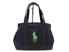 Ralph Lauren ラルフローレン ビッグポニー ポーチ付き キャンバス トート バッグ 黒 ■■ メンズ