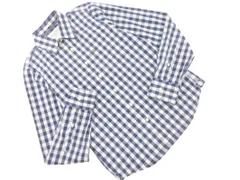 Abercrombie & Fitch アバクロンビー＆フィッチ チェック 長袖 シャツ sizeM/白ｘ紺 ■◇ メンズ