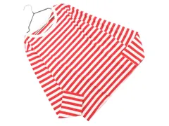 新品 earth music&ecology アースミュージック＆エコロジー ボーダー カットソー sizeM/白ｘ赤 ■◇ レディース