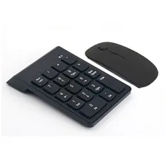 Windows10/11対応 無線  テンキーボード マウス付き パソコン PC 数字 ワイヤレス 極薄型 18キー 人間工学 dar-tunaset コードレス ブラック