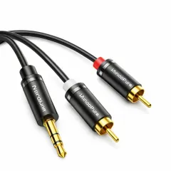 3.5mm ステレオミニプラグ → RCA（赤白）変換オーディオケーブル 2m ミニコンポ アンプ AVセレクタ PC iPhone Android 端末 車載AUX ka10000a679