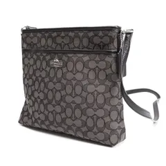 コーチCOACH シグネチャージャガードキャンバスショルダーバッグ グレー