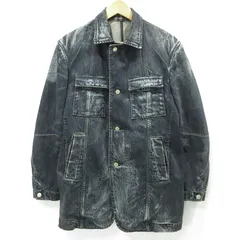 【三重本店】 中古 BURBERRY LONDON | バーバリーロンドン USED加工デニムジャケット ダメージ加工 BBP96-671-26 ブラック サイズ：L 【94】