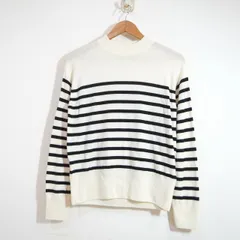 JOHN SMEDLEY (S) モックネック ボーダーニットセーター ジョンスメドレー ニットトップス イギリス製 J10-167