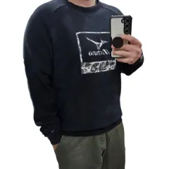 L 100 ミズノ カモフラ ロゴ スウェット ブラック