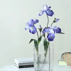 siawadeky 花しょうぶ 造花 2本セット あやめ おとめ花しょうぶ 人工花束 シルクフラワー アヤメ造花 アートフラワー 枯れない花 アイリス お祝い 誕生日 記念日 プレゼント 写真小道具 生け花 インテリア造花