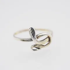 R085 ヴィンテージ 925刻印 リング 蛇 ヘビ スネーク デザイン シルバー 指輪 13号