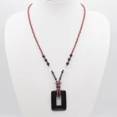 R158 ガーネット 等 天然石 925刻印 ネックレス デザイン シルバー ヴィンテージ 1月誕生石