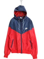 【お得なクーポン配布中!】 80s ナイキ フルジップ ナイロン パーカー ジャケット メンズ L 小さめ M 程 ヴィンテージ 紺タグ スウッシュ ブルゾン ウインドブレーカー