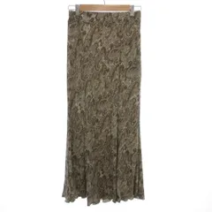 クラシカルエルフ classical elf タグ付き 楊柳ランダムプリーツマーメイドスカート イージー ロング マキシ ペイズリー柄 M 茶 ブラウン /GV