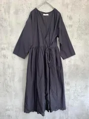 Samansa Mos2 サマンサモスモス コットン レース カシュクール ワンピース sizeF/チャコール ■◇ レディース