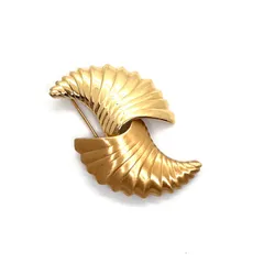 美品★ MONET モネ ブローチ ヴィンテージ 艶 艶消し 大ぶり ゴールド