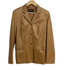 MABRUN(マブルン) ジャケット サイズ44 L レディース - ブラウン 長袖/レザー/肩パッド/秋/春