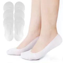 通気穴付き 伸びる 痛みの緩和 対策 ソックス ひび割れ ガサガサ 角質ケア 保湿 男女兼用（ホワイト22.5～24.5cm対応) 靴下 かかとケア シリコンソックス 3ペア