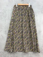 美品 Techichi TERRASSE テチチテラス 花柄 ラップ風 ギャザー スカート sizeF/ネイビー系  ■◇ レディース