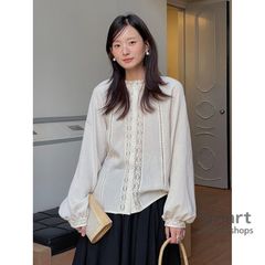 Iun イウム Chun ちゅん 一番かわいい、レースブラウス 白黒セット 