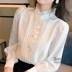シャツ レディース フリル スタンドカラー 長袖 きれいめ フランス 春 M260227-3