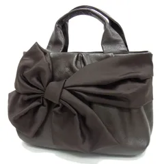 美品☆TO BE CHIC トゥービーシック 牛革 レザーハンドバッグ リボンデザイン 日本製 レディース 鞄